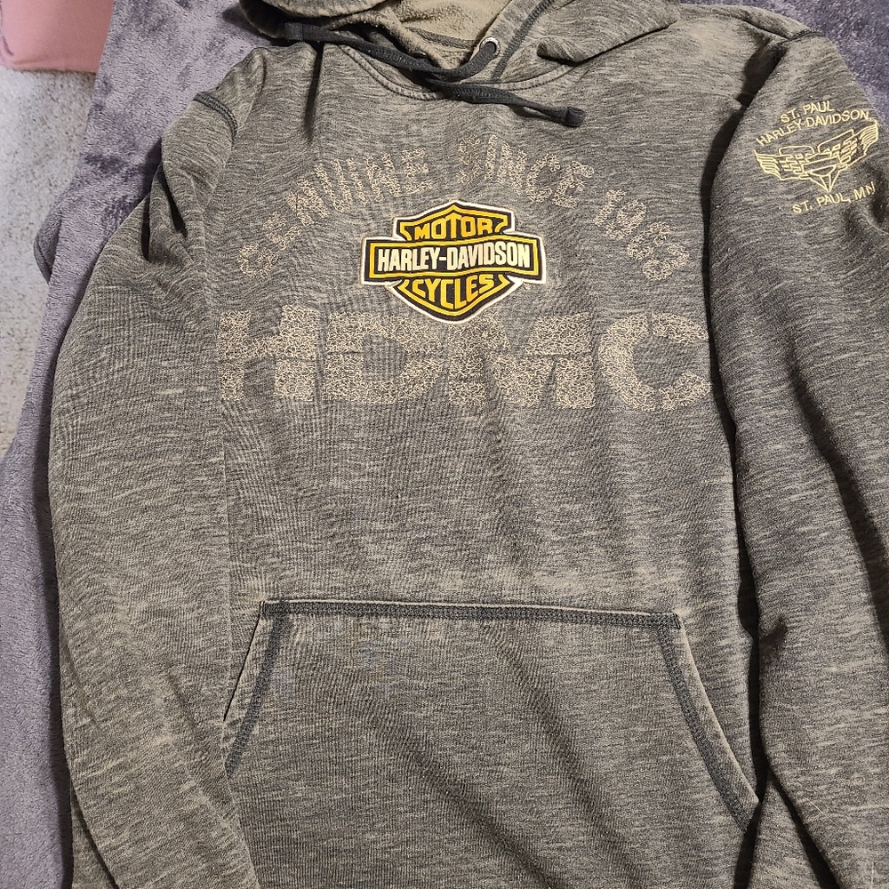 Army green Harley Davidson lightweight hoodie